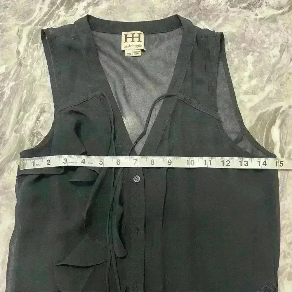 Haute Hippie Silk Sheer Maxi Dress Size XS Black Party Cocktail Elegant - Picture 13 of 15